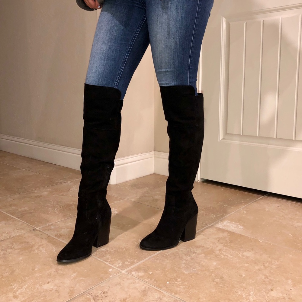 Black over the knee boots